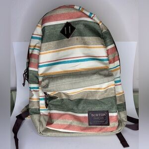 Burton Striped Men's Backpack in Green, Cream, Teal & Rust laptop pouch inside